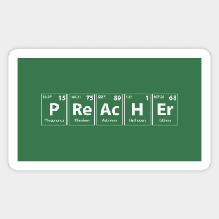 Preacher (P-Re-Ac-H-Er) Periodic Elements Spelling Sticker